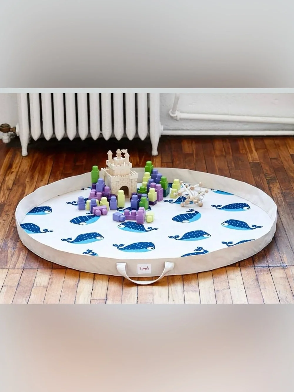NWOT 3 Sprouts Play Mat & Toy Storage Bag - hedgehog